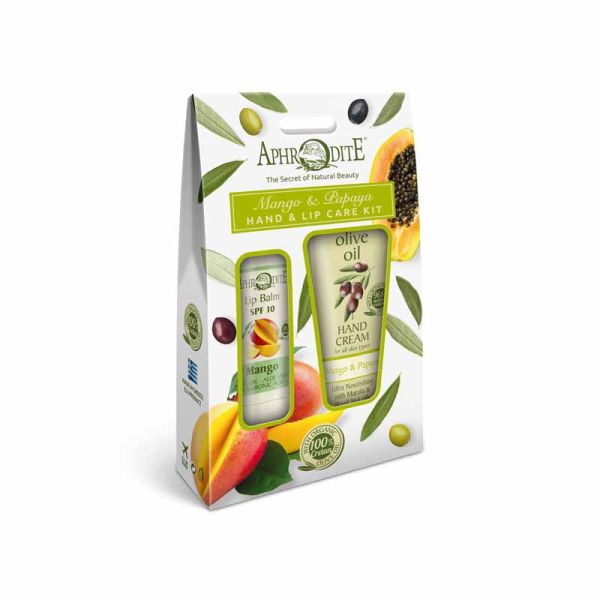 Hand & Foot Care Gift Sets Aphrodite Olive Oil Lip Balm & Hand Cream Mango
