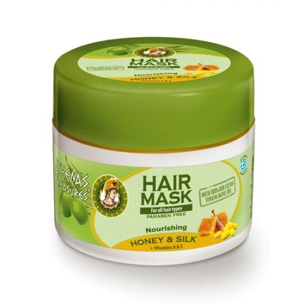 The Olive Tree Hair Care Athena’s Treasures Nourishing Hair Mask Silk & Honey for All Types – 200ml