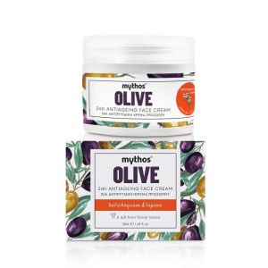 The Olive Tree Νέες Αφίξεις Mythos Olive 24ωρη Αντιγηραντική Κρέμα Προσώπου Ελίχρυσος & Λούπινο – 50ml
