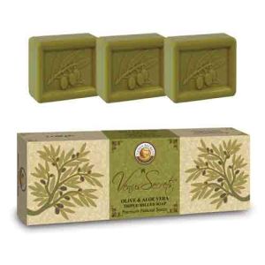 The Olive Tree Regular Soap Venus Secrets Triple-Milled Soap Olive & Aloe Vera (3x100gr))