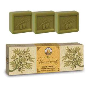 The Olive Tree Soap Venus Secrets Triple-Milled Soap Olive & Honey (3x100gr)