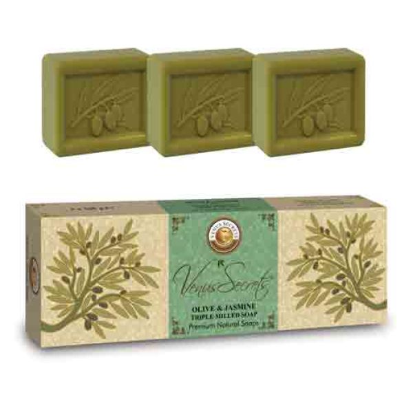 The Olive Tree Regular Soap Venus Secrets Triple-Milled Soap Olive & Jasmine (3x100gr)