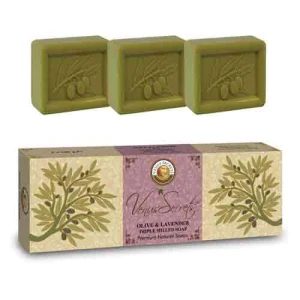 The Olive Tree Soap Venus Secrets Triple-Milled Soap Olive & Lavender (3x100gr)