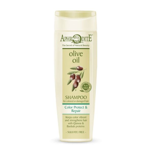 The Olive Tree Hair Care Aphrodite Olive Oil Color Protect & Repair Shampoo for Colored or Damaged Hair