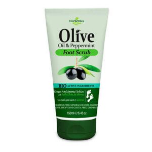 The Olive Tree Απολεπιστική- Μάσκα Ποδιών Herbolive Κρέμα Απολέπισης με Μέντα