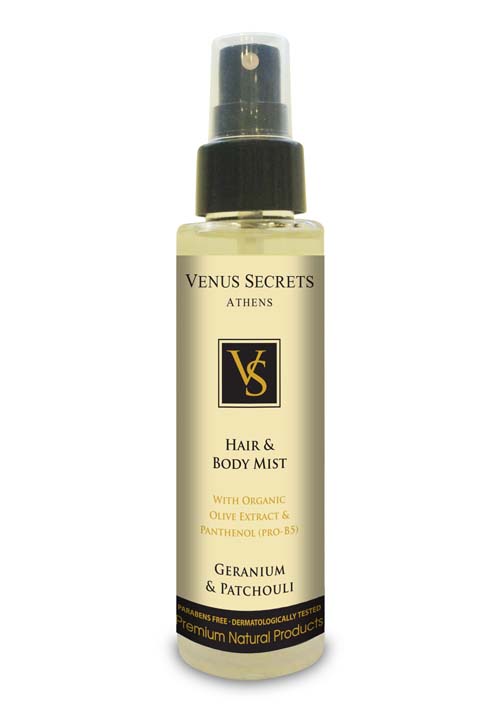 Body Mist Venus Secrets Σπρέι Σώματος & Μαλλιών Geranium & Patsouli