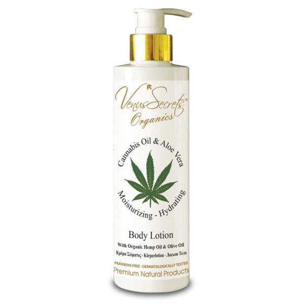 The Olive Tree Body Care Venus Secrets Organics Cannabis Oil & Aloe Vera Body Lotion