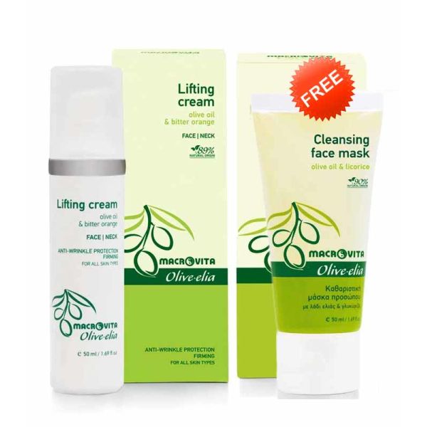The Olive Tree Face Care Macrovita Olivelia Lifting Cream & FREE Cleansing Face Mask (Full Size)