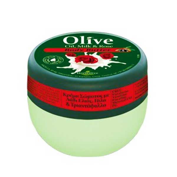 The Olive Tree Βούτυρο Σώματος Herbolive Μίνι Βούτυρο Σώματος Γάλα & Τριαντάφυλλο- 50ml