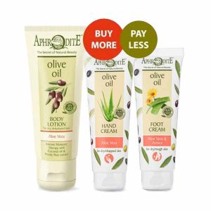 The Olive Tree Body Care Aphrodite Body Lotion, Hand & Foot Cream Aloe Vera Set
