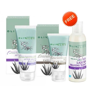 The Olive Tree After Shave Olivaloe After Shave & Face Cream for Men, FREE Liquid Shaving Soap