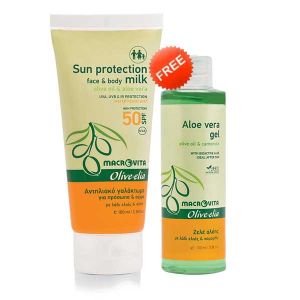 After Sun Care Macrovita Olivelia Sun Protection Face & Body SPF50 FREE Aloe Vera Gel (100 ml)