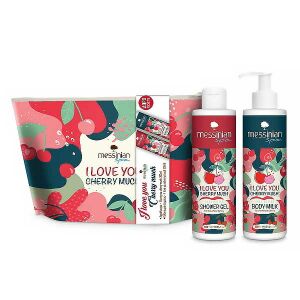 The Olive Tree Hair Care Gift Sets Messinian Spa Gift Set I Love You Cherry Much Shower Gel & Body Milk – Pochette