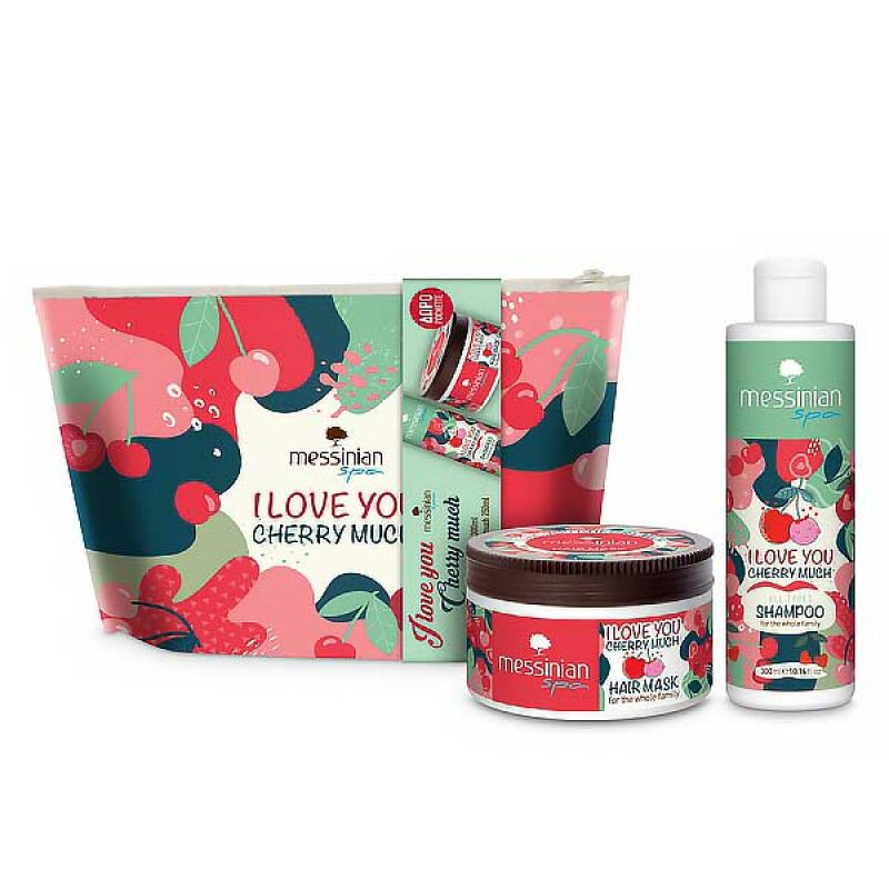 The Olive Tree Hair Care Gift Sets Messinian Spa Gift Set I Love You Cherry Much Hair Mask & Shampoo – Pochette